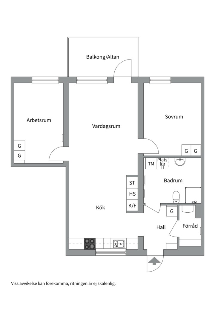 Planlösning från Rubingatan 22D, Såld i Bäckby, Västerås