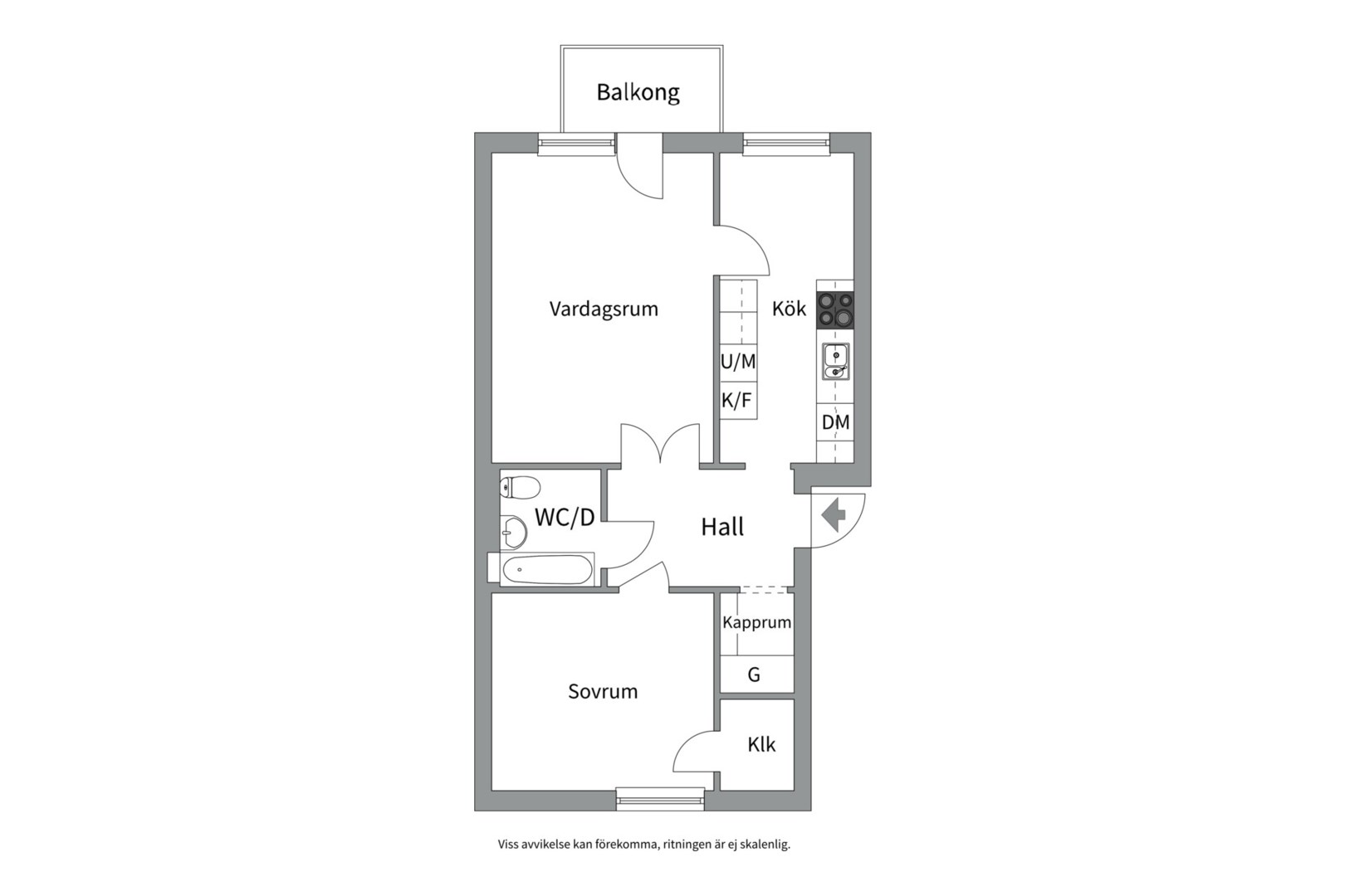 Planlösning från Prästgårdsgatan 10 A, Såld i Luthagen, Uppsala