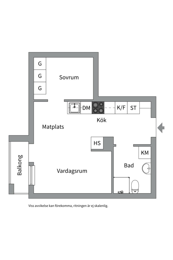 Planlösning från Prefektgatan 1, Såld i Rosendal, Uppsala