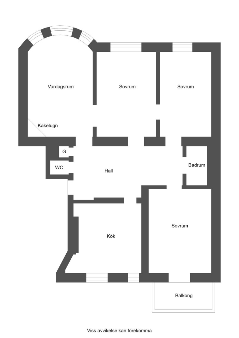 Planlösning från Vidargatan 6, Såld i Vasastan - Odenplan, Stockholm