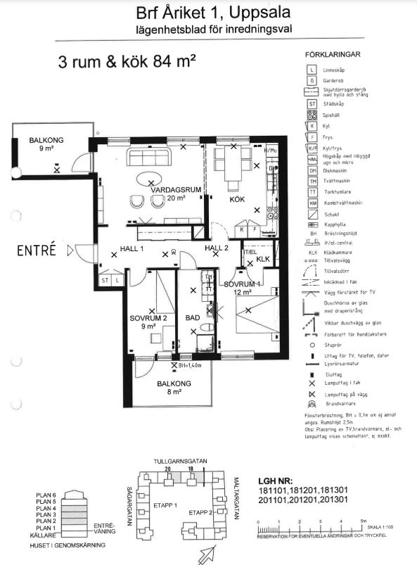 Planlösning från Tullgarnsgatan 20, Såld i Kungsängen, Uppsala
