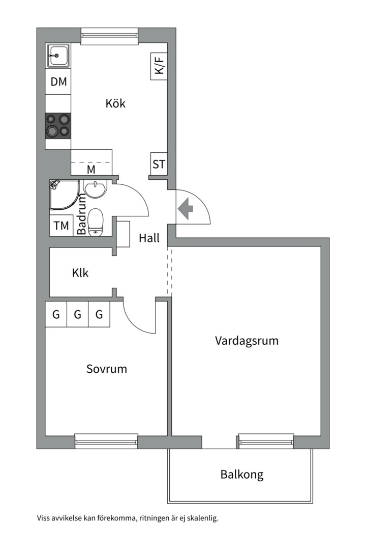 Planlösning från Vegagatan 5B, Såld i Vega, Västerås
