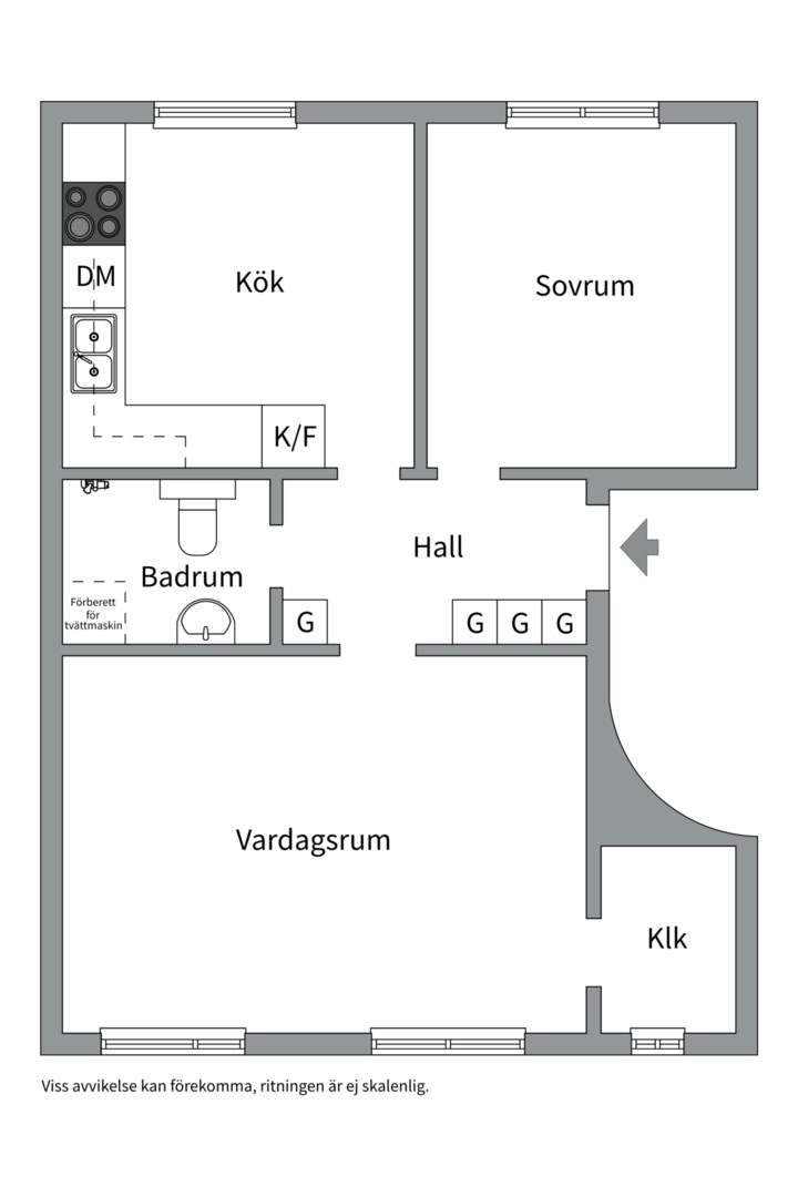 Planlösning från Sickla Strand 11, Såld i Sickla, Nacka