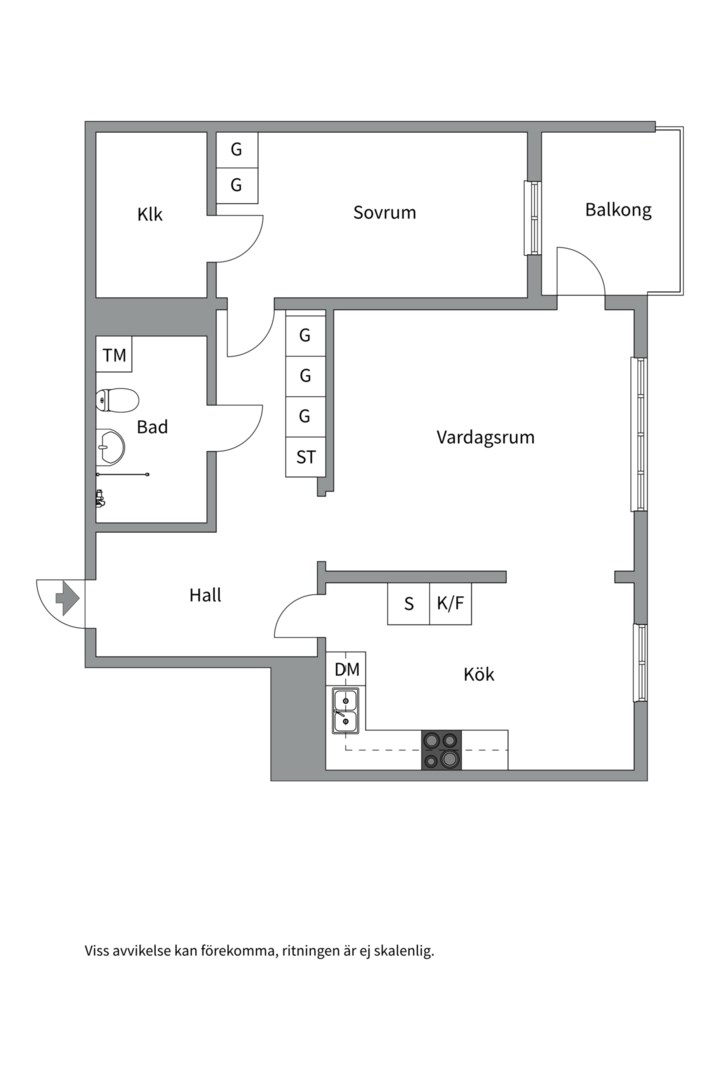 Planlösning från Tornérplatsen 30, vån 6, Såld i Jakobsberg, Järfälla