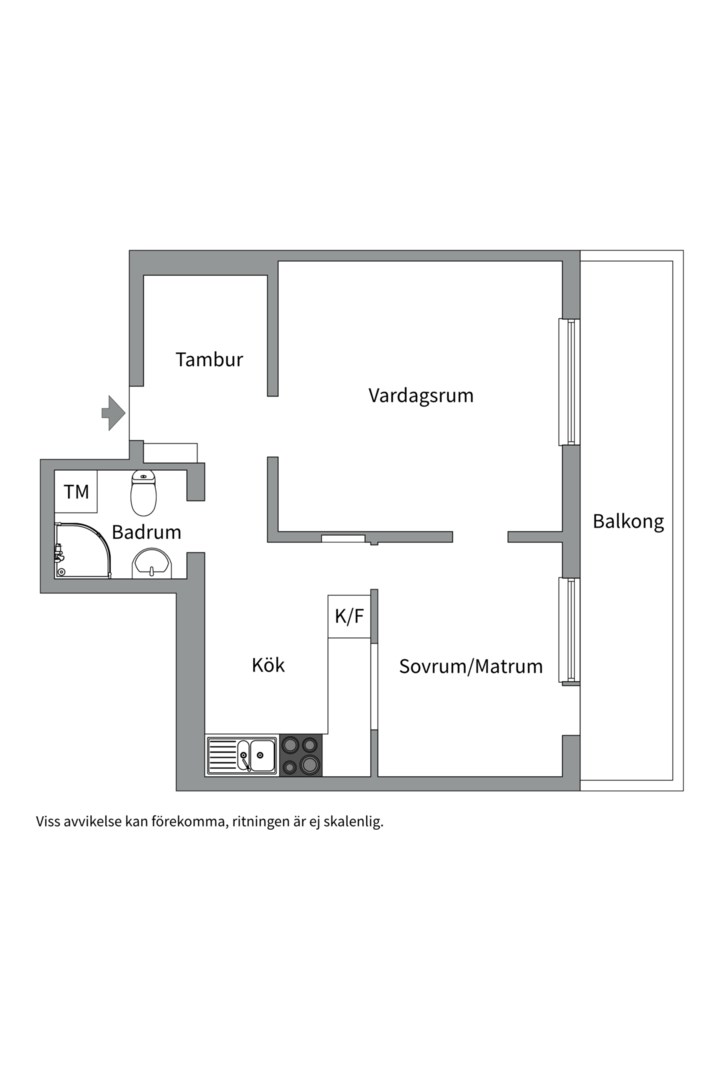 Planlösning från Salagatan 53 B, Såld i Fålhagen, Uppsala