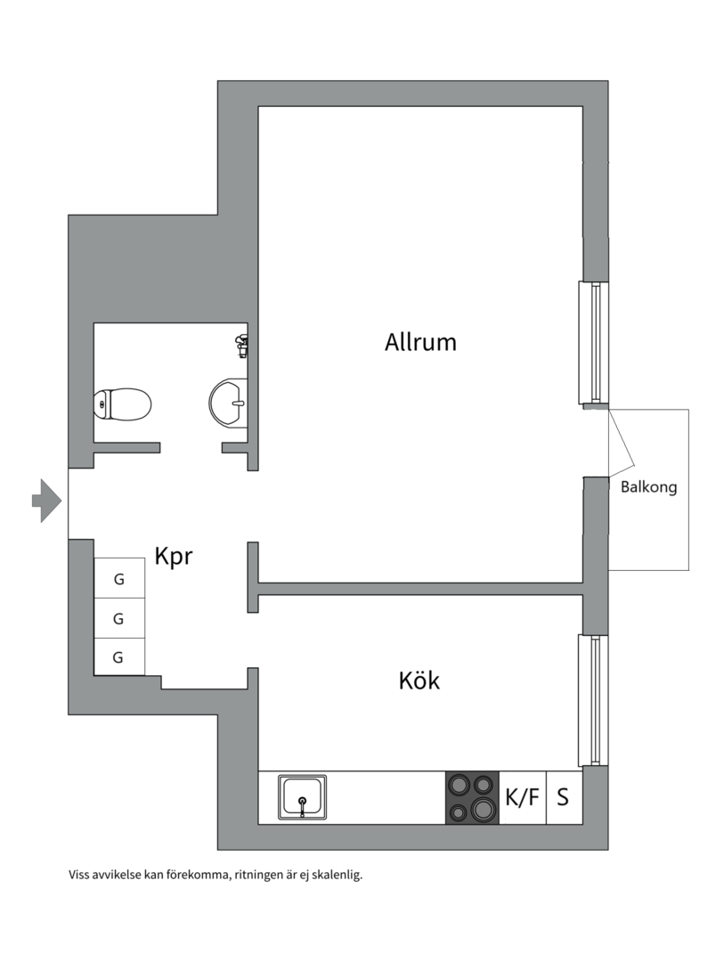Planlösning från Gamla Uppsalagatan 18, Såld i Svartbäcken, Uppsala