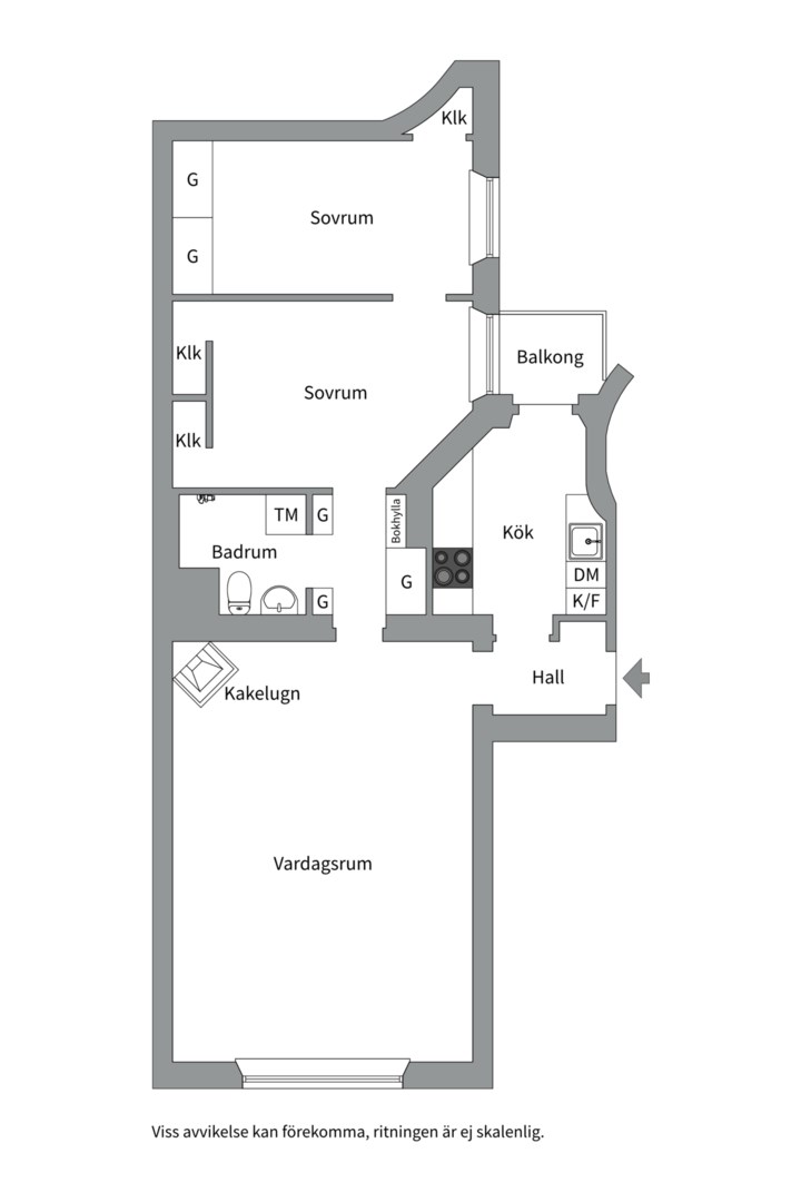 Planlösning från Odengatan 102, Såld i Vasastan - Odenplan, Stockholm