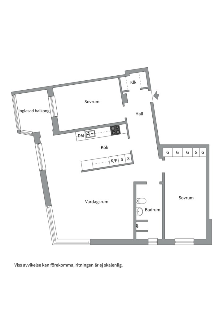 Planlösning från Oxbacksgatan 2D, Såld i Oxbacken, Västerås