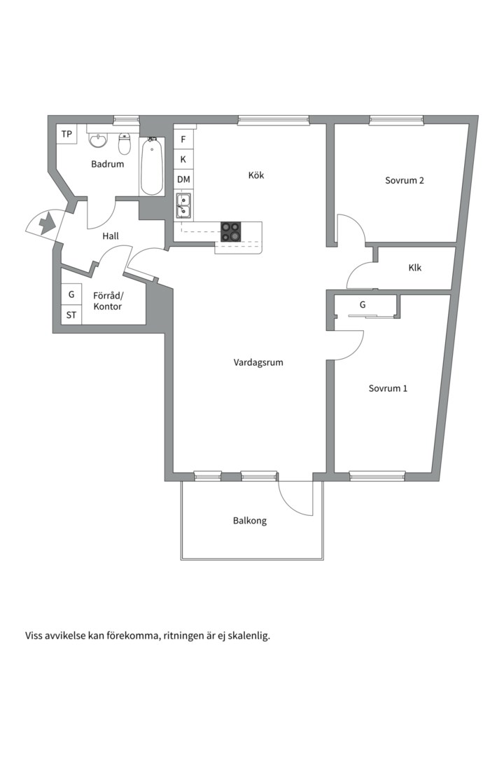 Planlösning från Garverigränd 12, Såld i Järla sjö, Nacka