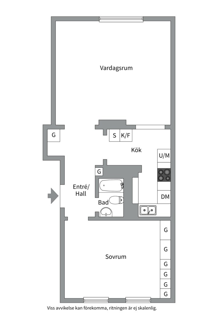 Planlösning från Linnégatan 18 A, Såld i Centrum, Uppsala