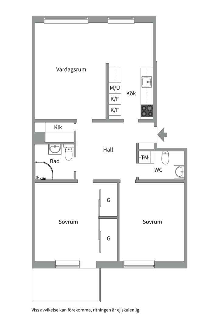 Planlösning från Petterslundsgatan 33, Såld i Fålhagen, Uppsala