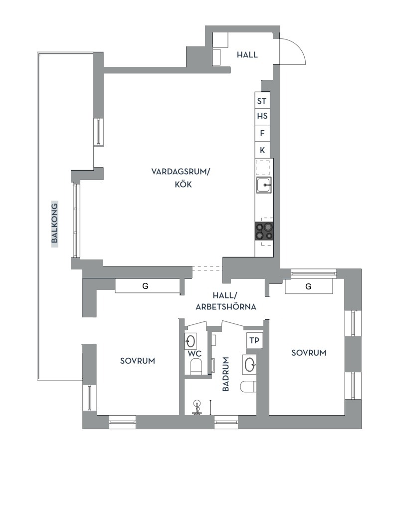 Planlösning från Tre Kronors väg 31, Såld i , Nacka