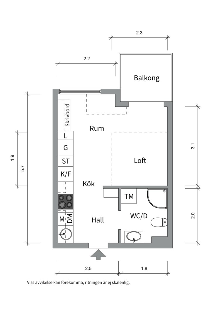 Planlösning från Petterslundsgatan 14E, Såld i Fålhagen, Uppsala