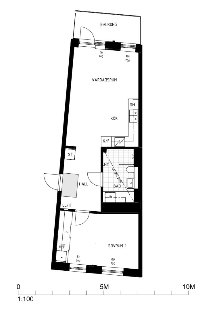 Planlösning från Augustendalsvägen 21, Såld i Nacka Strand, Nacka