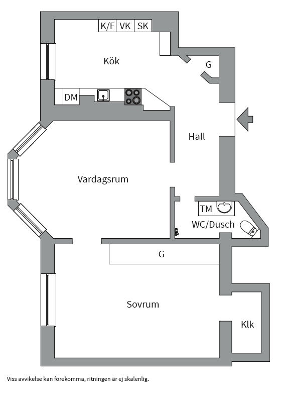 Planlösning från Kronobergsgatan 28, Såld i Kungsholmen, Stockholm
