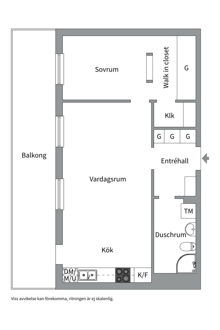 Planlösning från Portalgatan 50, Såld i Kapellgärdet, Uppsala