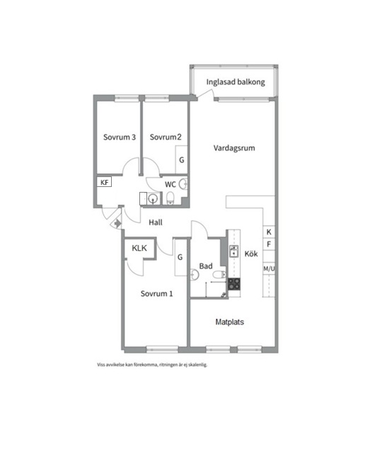 Planlösning från Blixtgatan 8, Såld i Gränby, Uppsala