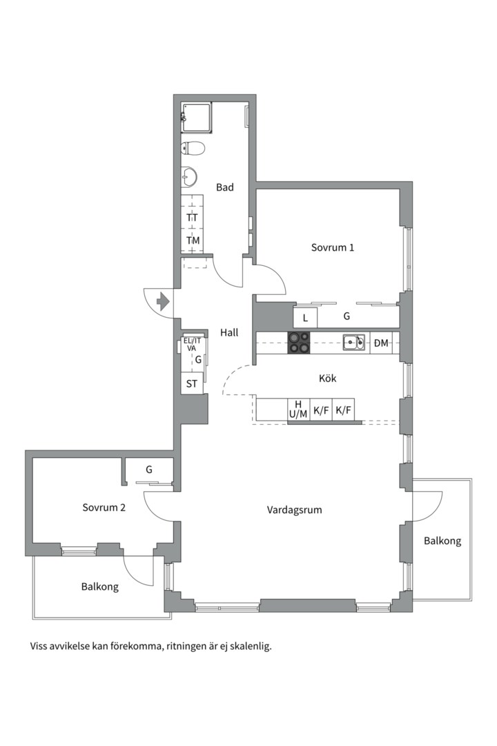 Planlösning från Kryddblandargatan 1, Såld i Centrum, Uppsala