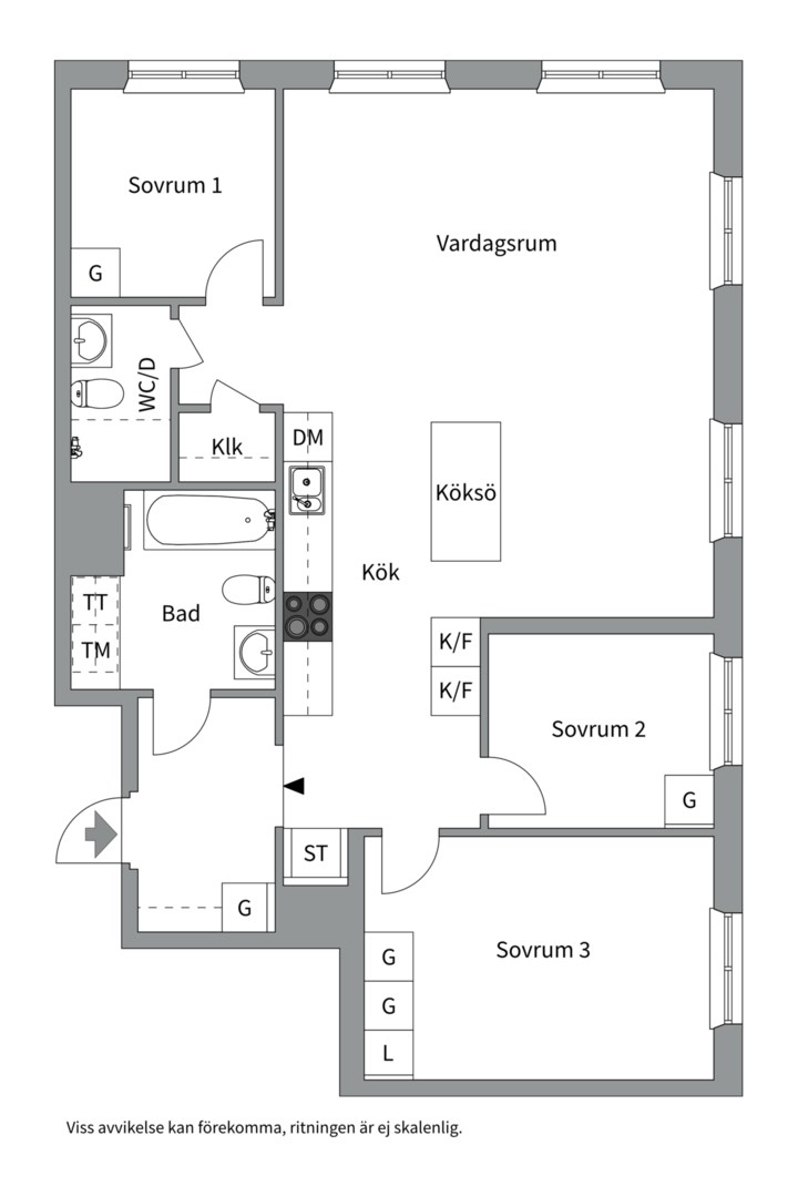 Planlösning från Heliosgatan 14A, Såld i Hammarby Sjöstad, Stockholm