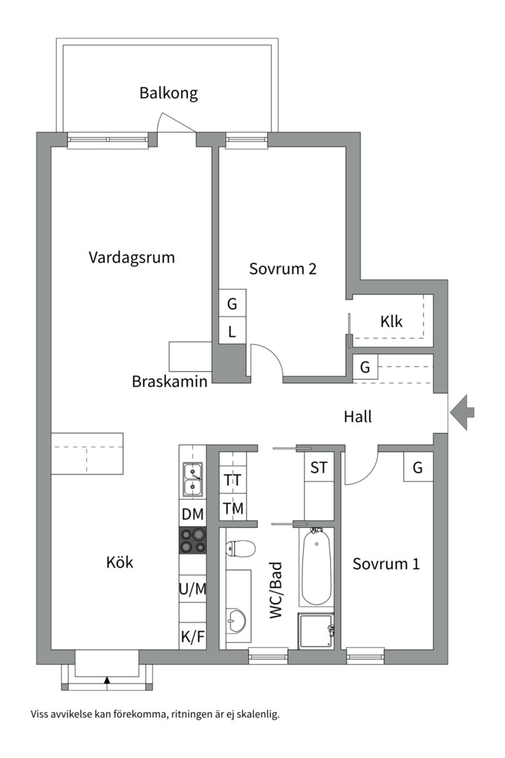 Planlösning från Timmermansgatan 3, Såld i Centrum, Västerås