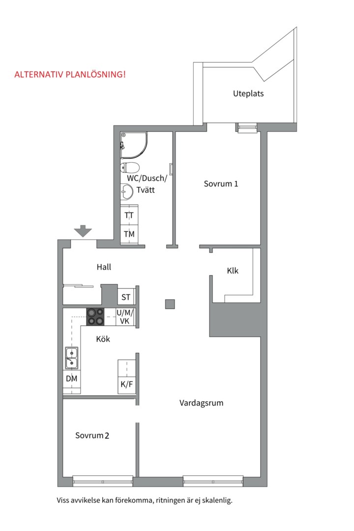 Planlösning från Eddagatan 1A, Såld i Centrum, Uppsala