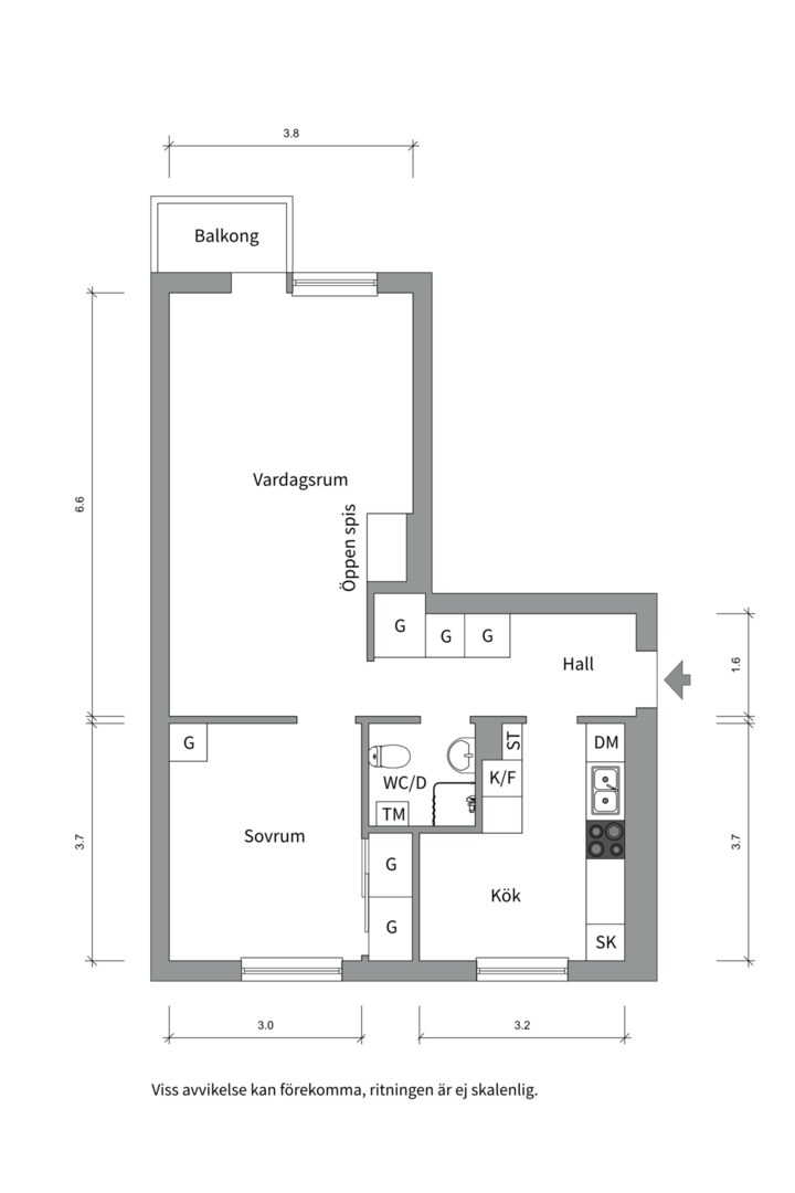Planlösning från Lindsbergsgatan 4B, Såld i Sommarro, Uppsala