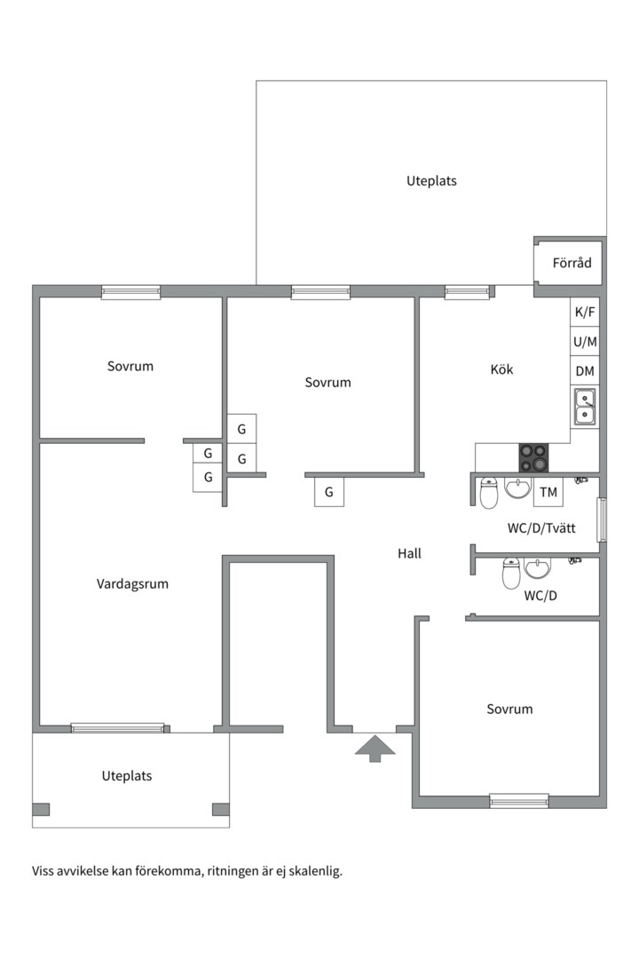 Planlösning från Vangsbyvägen 40, Såld i Vänge, Uppsala