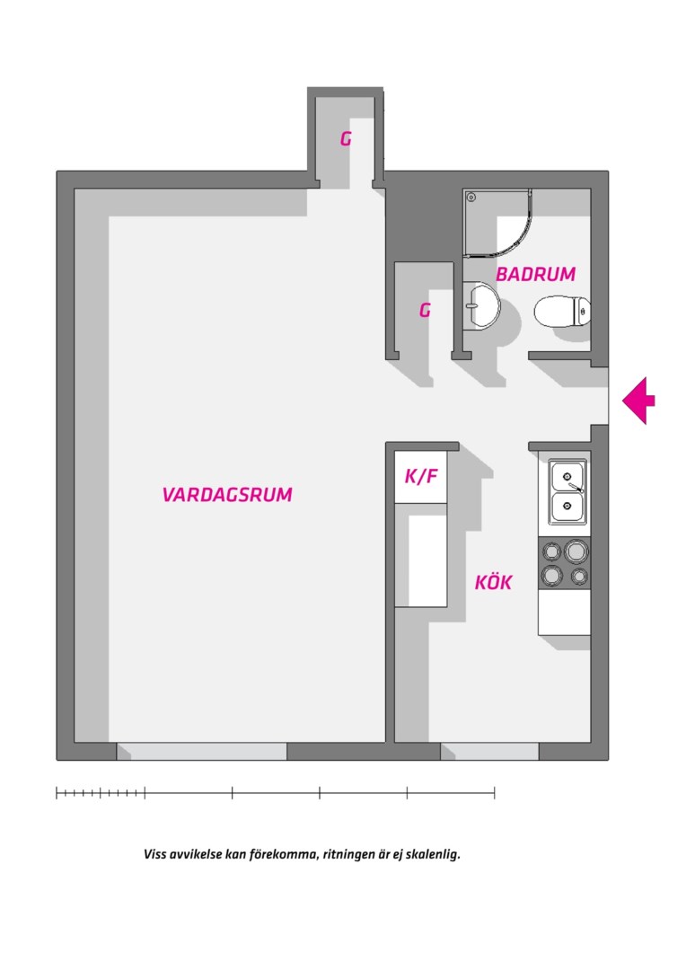 Planlösning från Kyrkogårdsgatan 23, Såld i Öfre Slotts, Uppsala