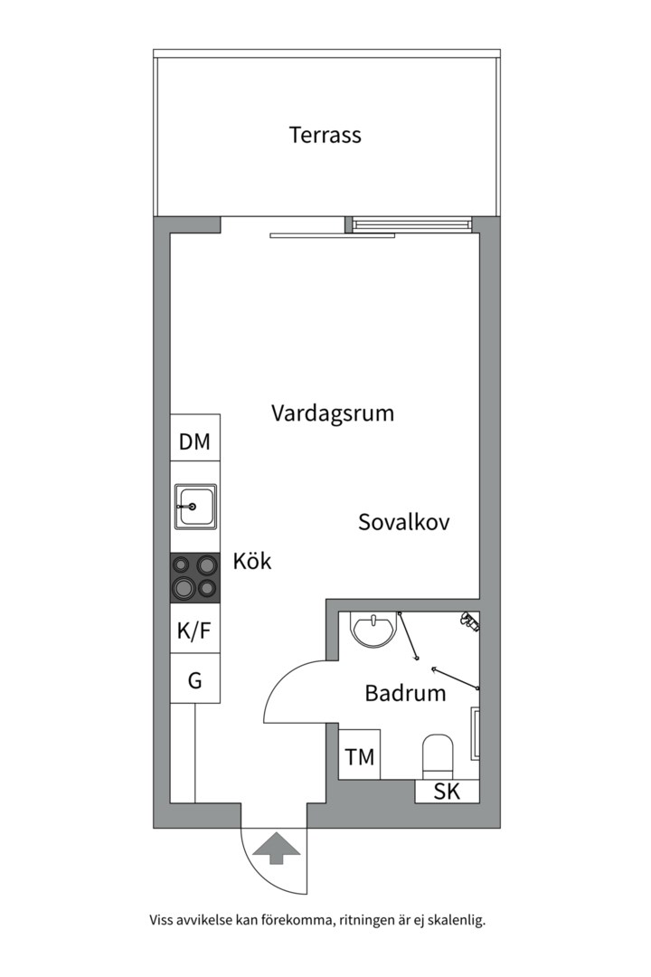 Planlösning från Fyrisvallsgatan 12A, Såld i Luthagen, Uppsala