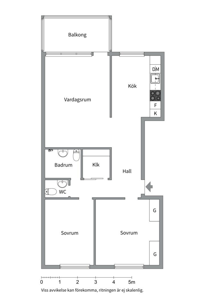 Planlösning från Polstjärnegatan 57, Såld i Vetterstorp, Västerås