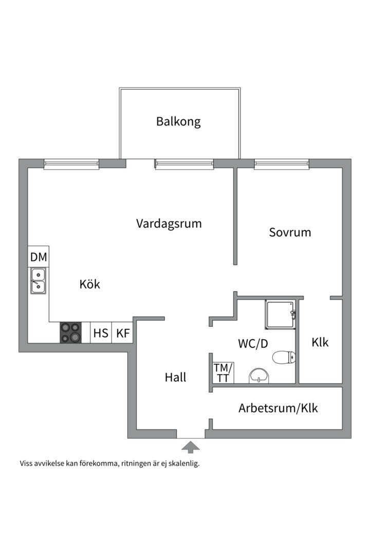 Planlösning från Hällbygatan 15, Såld i Luthagen, Uppsala