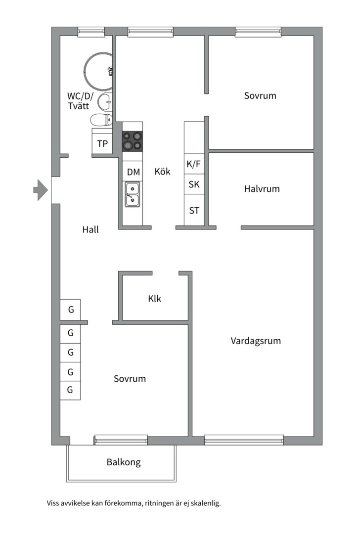 Planlösning från Petterslundsgatan 22C, Såld i Fålhagen, Uppsala