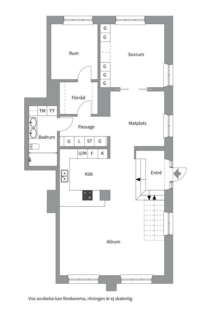 Planlösning från Högbergsgatan 59, Såld i Södermalm, Stockholm