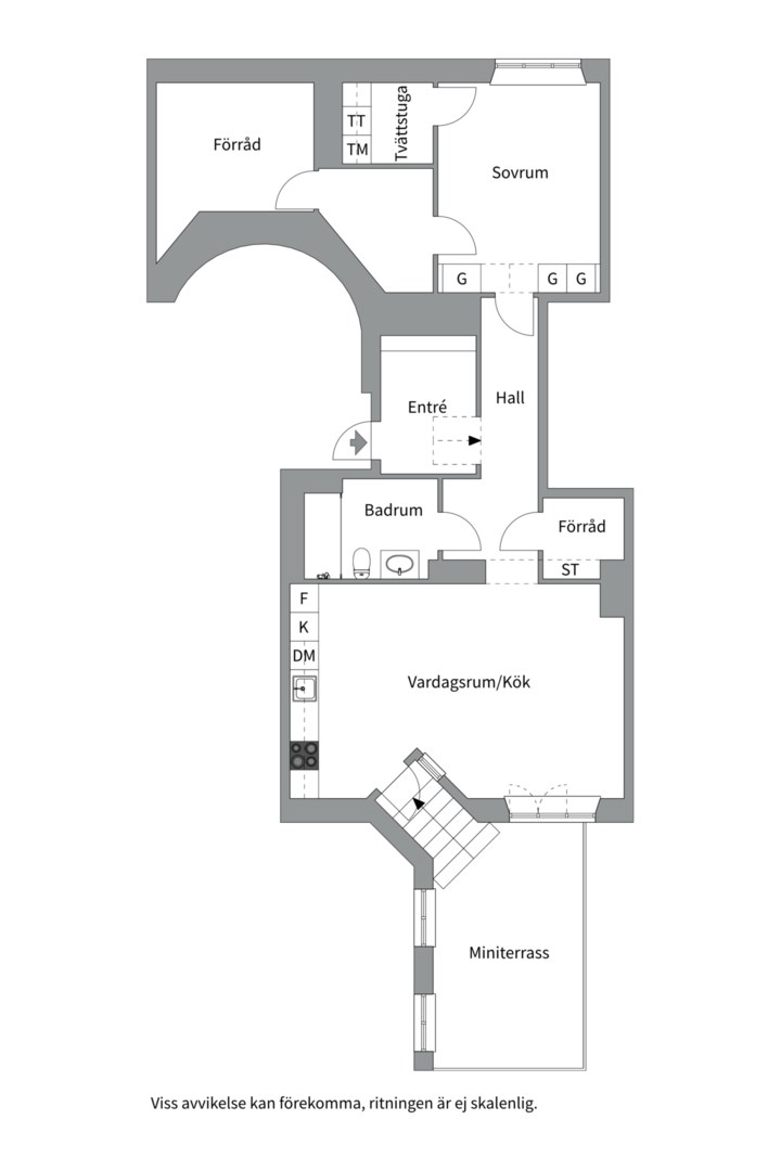 Planlösning från Högbergsgatan 59, Såld i Södermalm, Stockholm