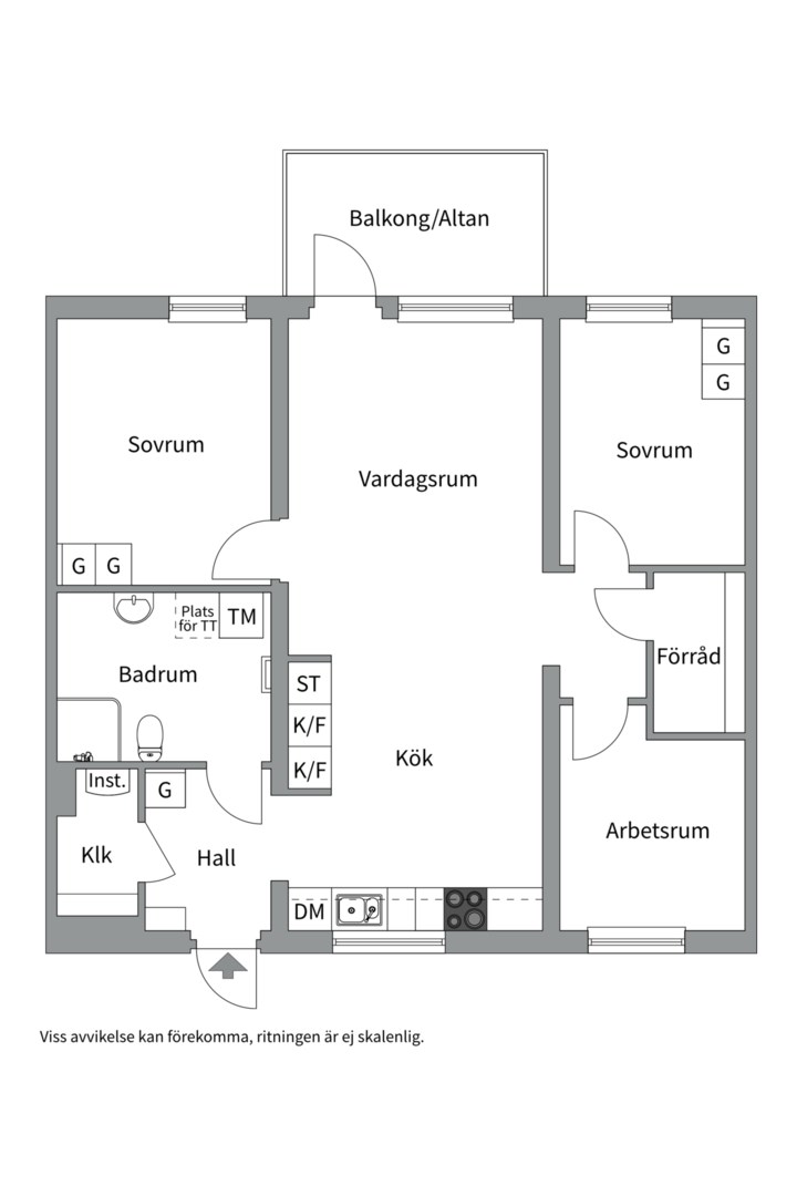 Planlösning från Rubingatan 24C, Såld i Bäckby, Västerås
