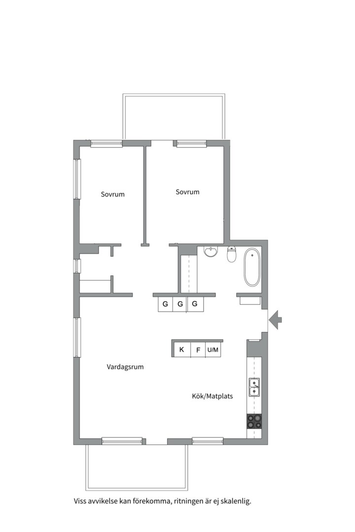 Planlösning från Godtemplarvägen 7, Såld i Tollare, Nacka