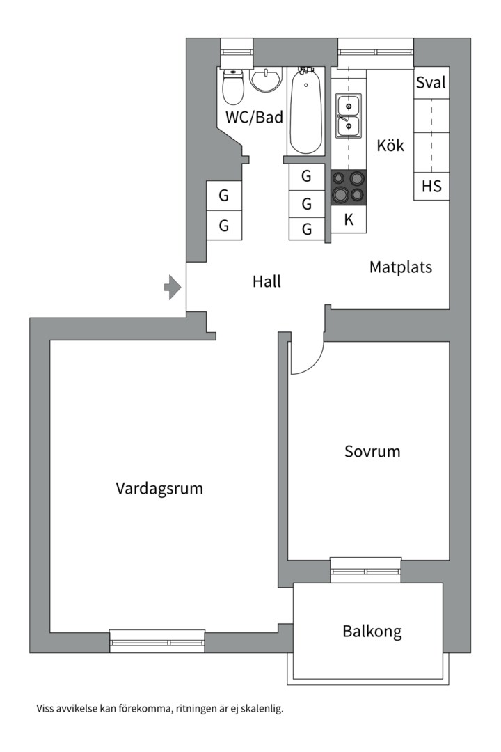Planlösning från Ugglevägen 23A, Såld i Saltängen, Nacka