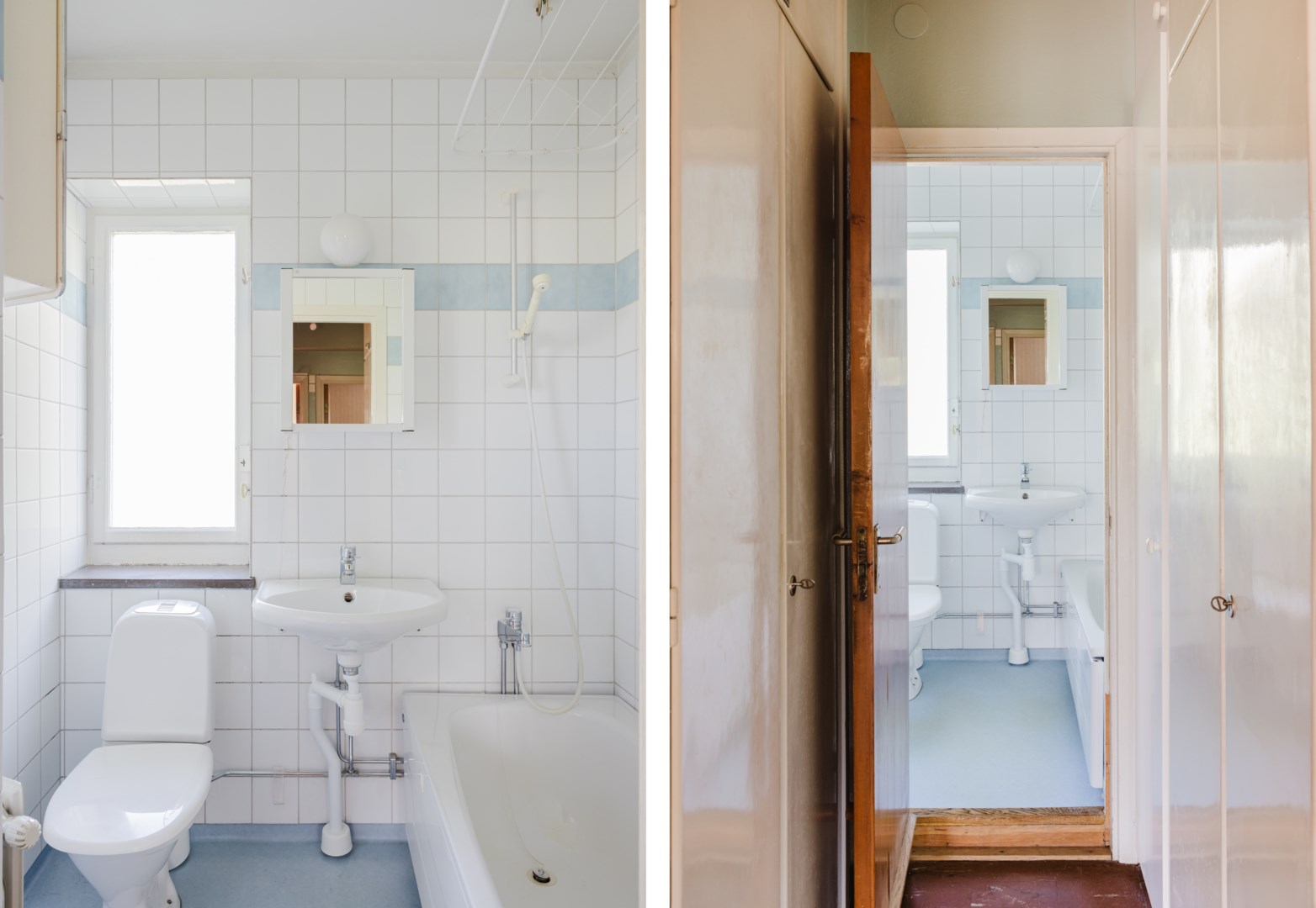 Badrummet renoverades i samband med stambyte 1995