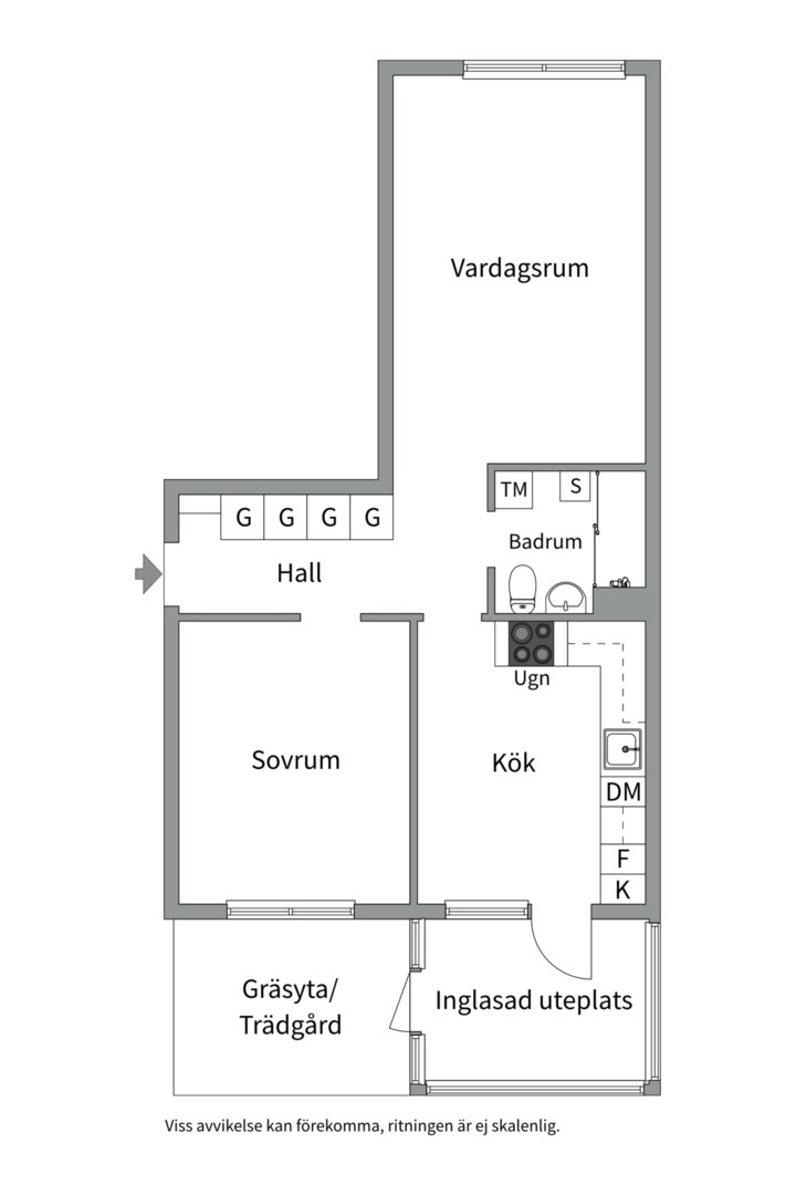 Planlösning från Fyrspannsvägen 44, Såld i Jarlaberg, Nacka