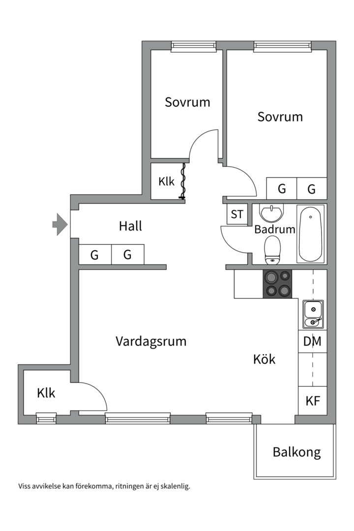 Planlösning från Sickla Strand 72, Såld i Sickla, Nacka