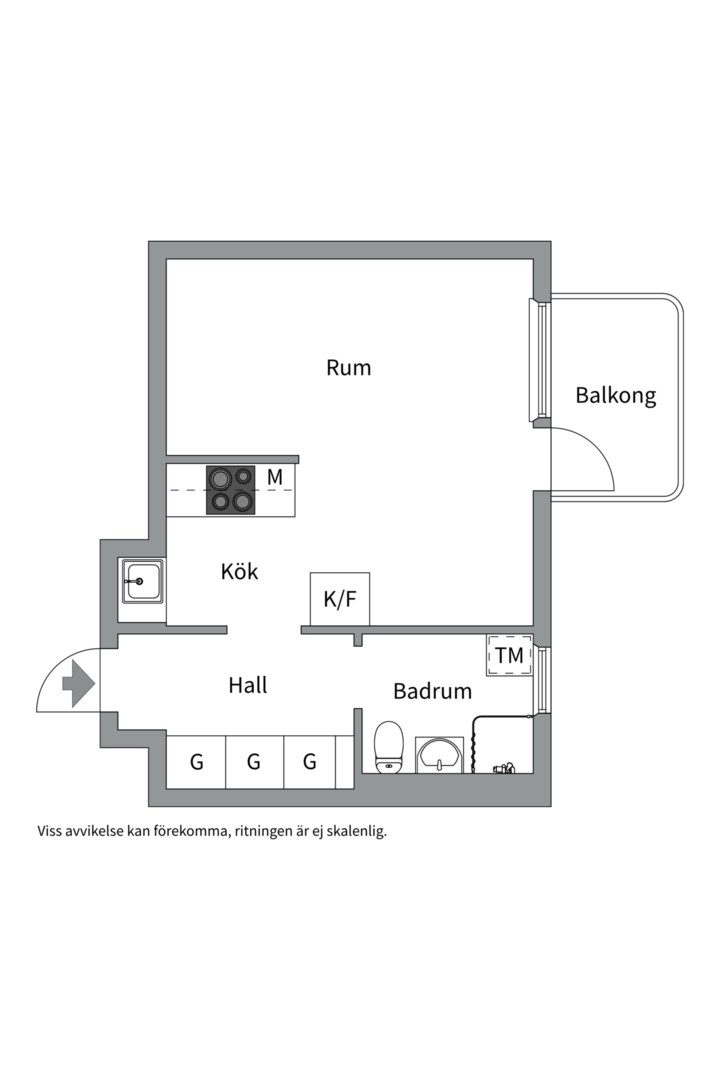 Planlösning från Svartbäcksgatan 80B, Såld i Svartbäcken, Uppsala