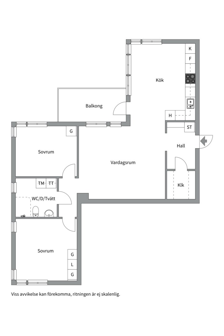 Planlösning från Mariedalsgatan 16, Såld i Slavsta, Uppsala