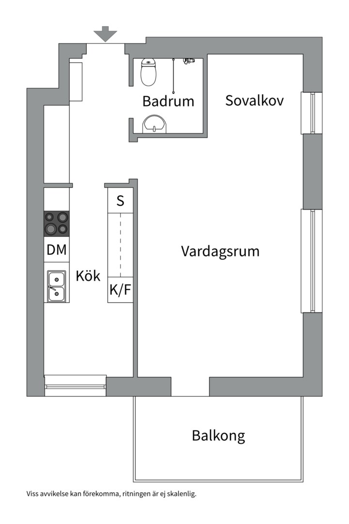 Planlösning från Vegagatan 7A, Kommande i Vega, Västerås