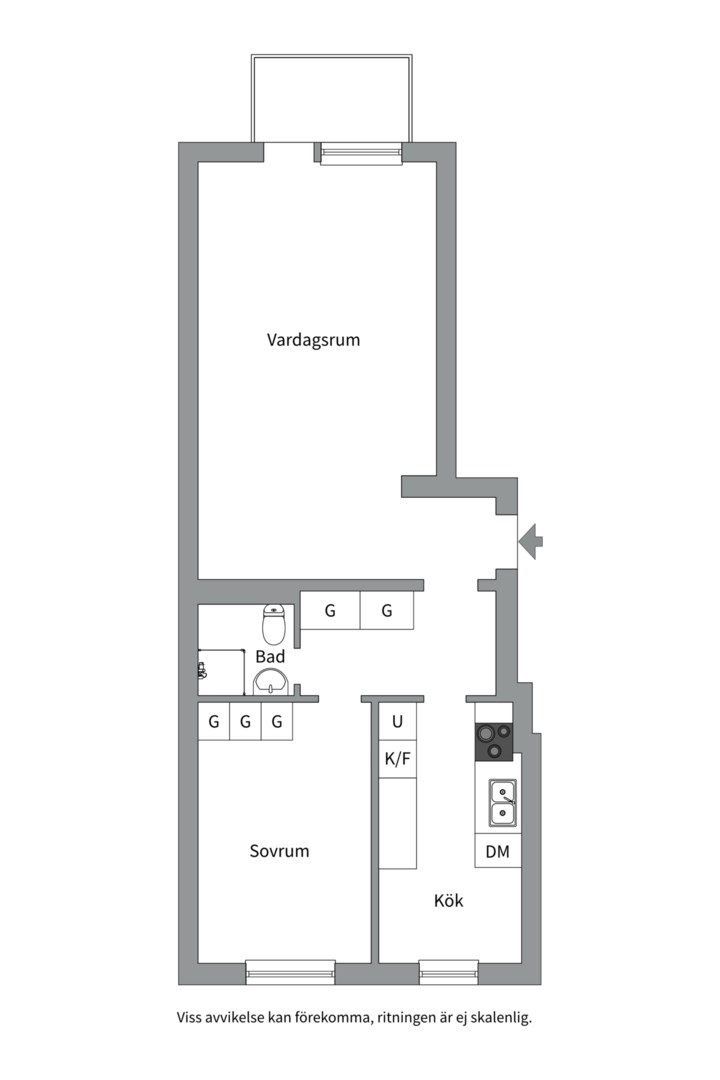 Planlösning från Sturegatan 16B, Såld i Luthagen, Uppsala