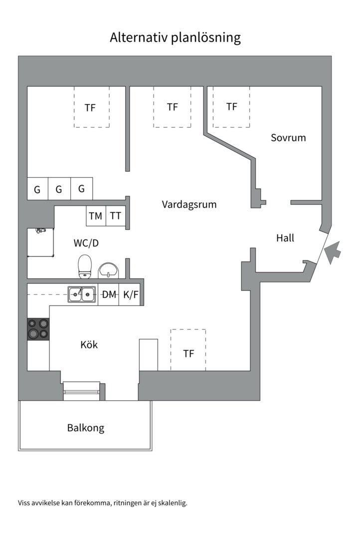 Planlösning från Järla Gårdsväg 11, Vindslägenhet, Såld i Järla sjö, Nacka