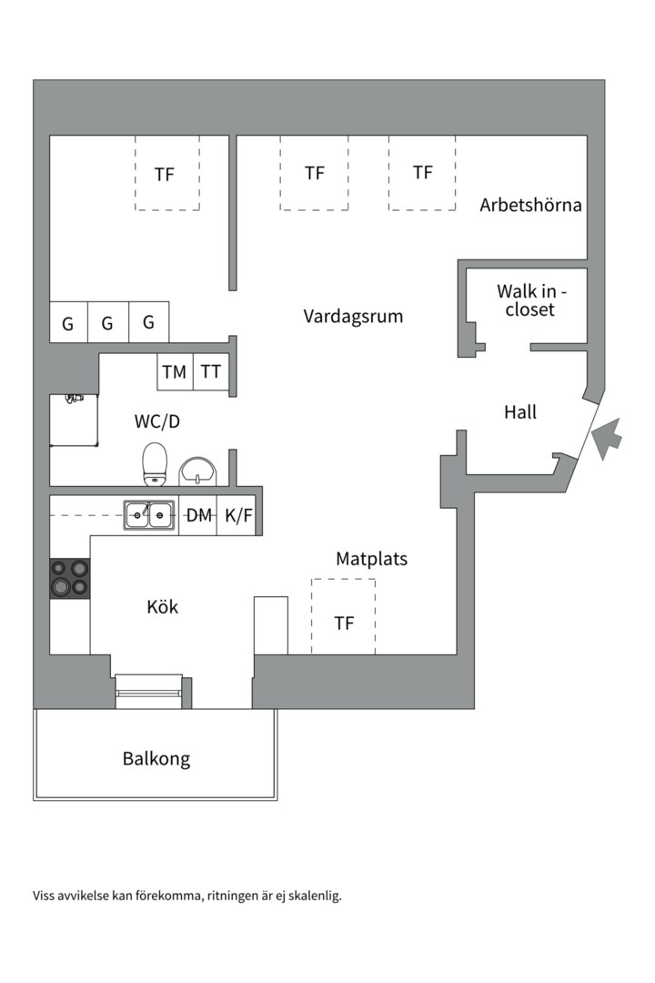 Planlösning från Järla Gårdsväg 11, Vindslägenhet, Såld i Järla sjö, Nacka