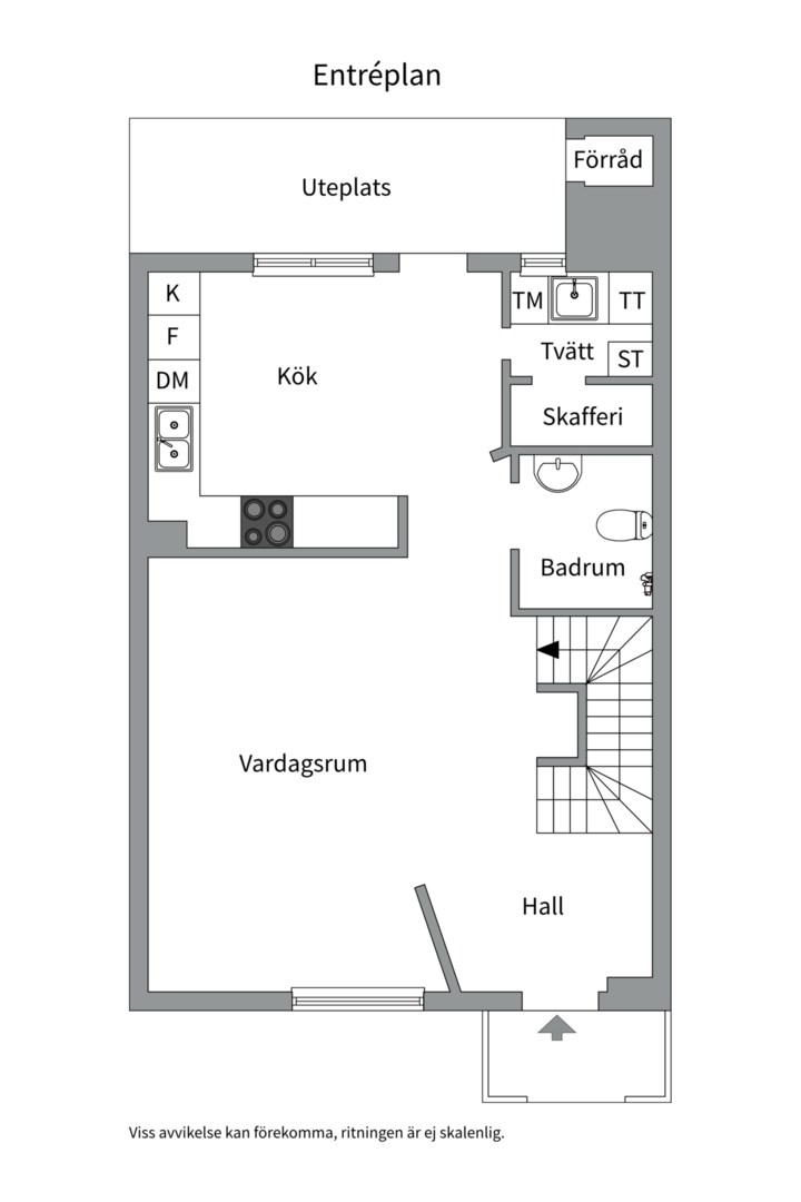 Planlösning från Hebbes gränd 20, Såld i Järla sjö, Nacka