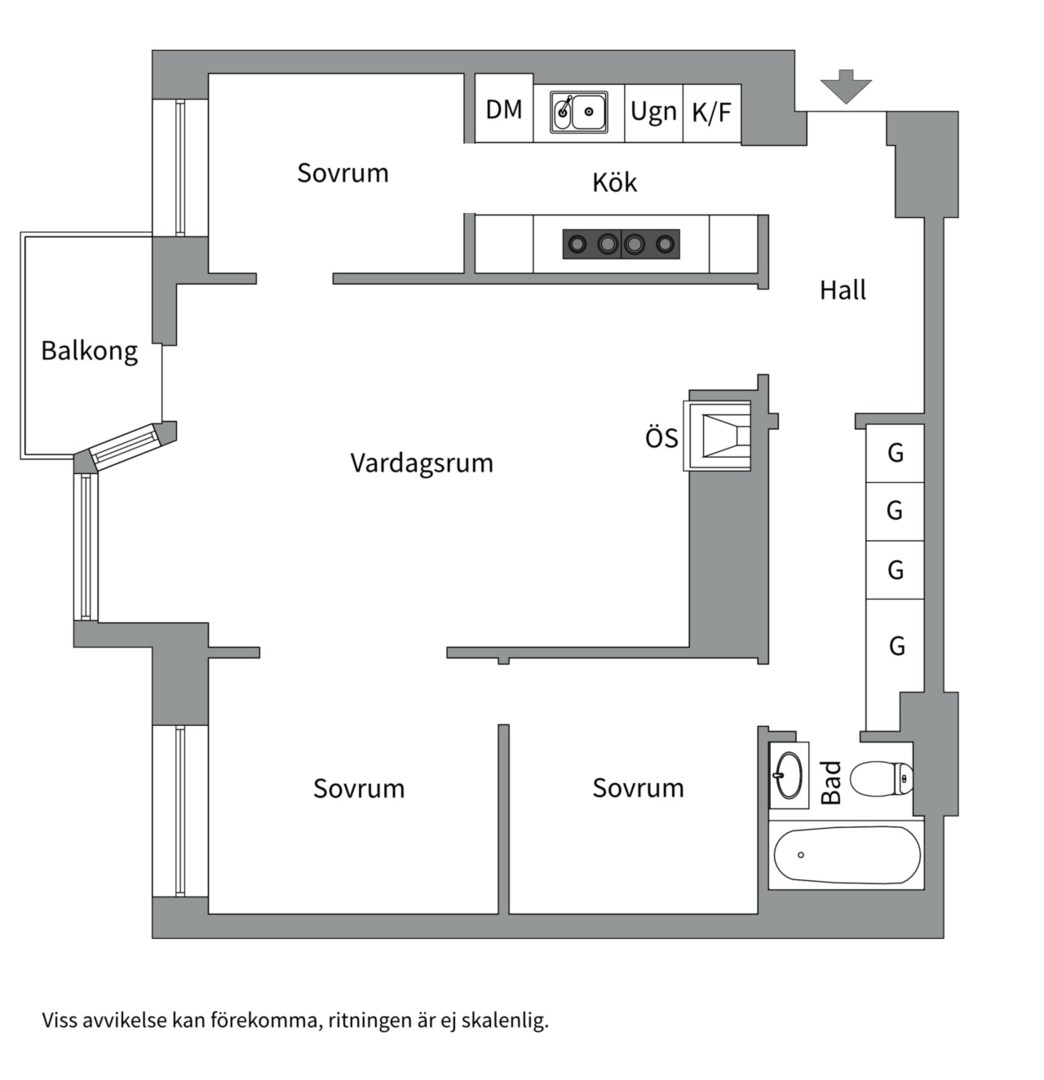 Planlösning från Sysslomansgatan 22, Såld i Kungsholmen - Nedre Kungsholmen, Stockholm