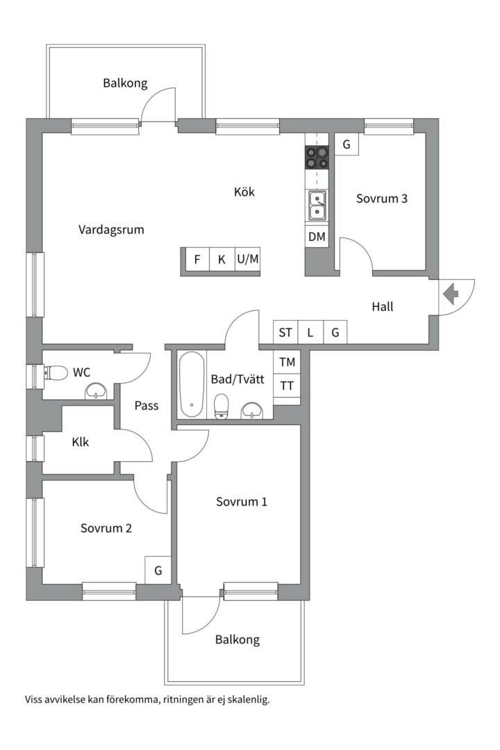 Planlösning från Hedenströms väg 20, 2 tr, Såld i Tollare, Nacka