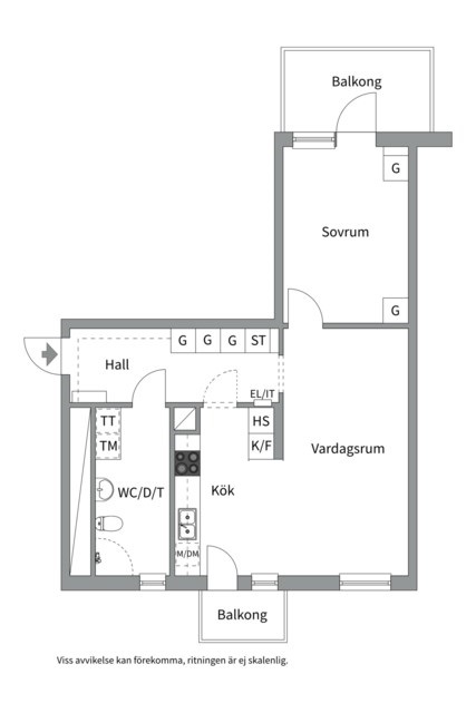 Planlösning från Götgatan 30A, Såld i Luthagen, Uppsala
